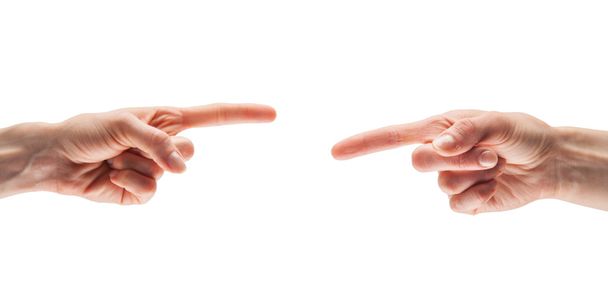 pointing Fingers to each other - Photo, Image