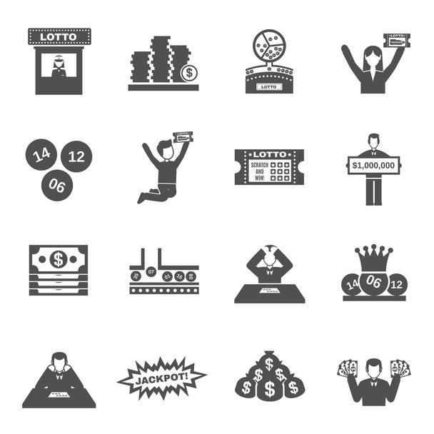 Lottery Icons Set - Vector, Image