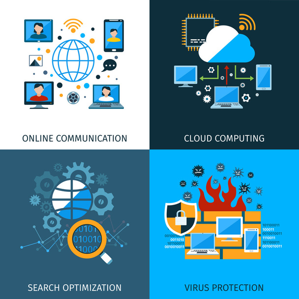 Network Security Concept Set - Vector, Image