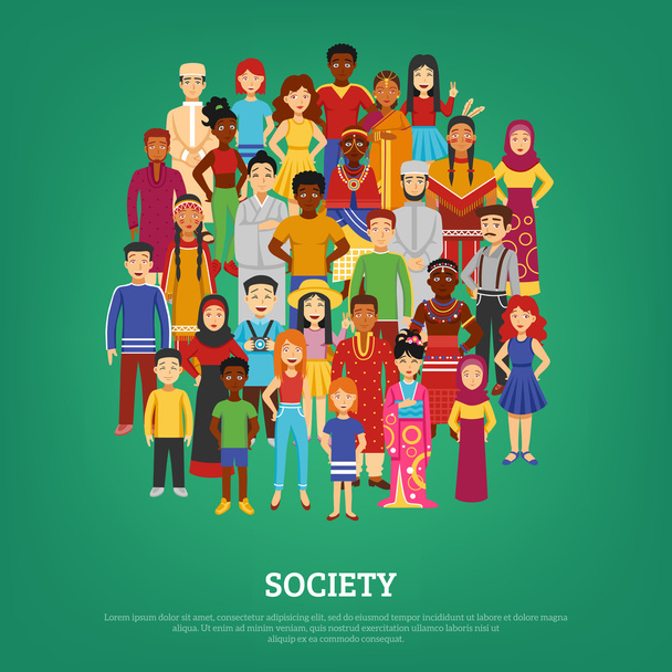Ilustración del concepto de sociedad
 - Vector, imagen