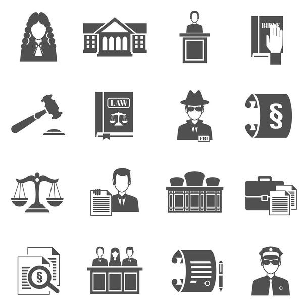 conjunto de ícones da lei
 - Vetor, Imagem