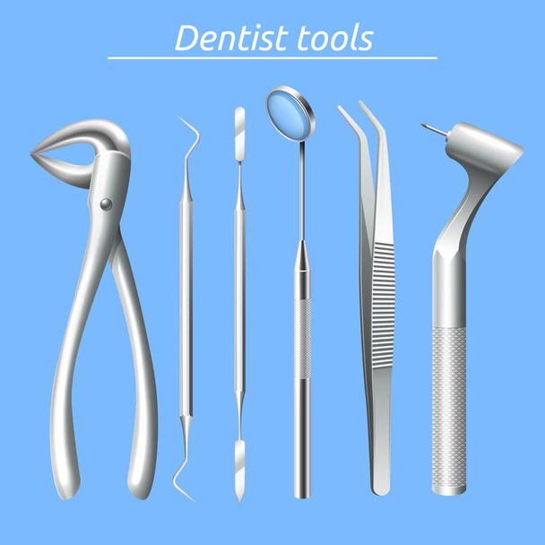 Набір інструментів стоматолог
 - Вектор, зображення