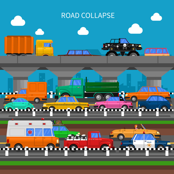 Road Collapse Background - Vector, Image