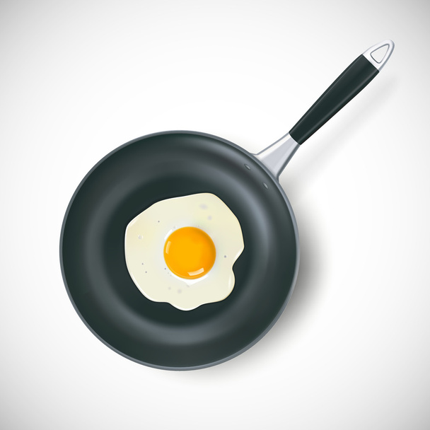 Сковородка с яйцом
 - Вектор,изображение