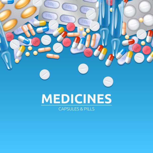 Medicamentos Ilustração Antecedentes
 - Vetor, Imagem