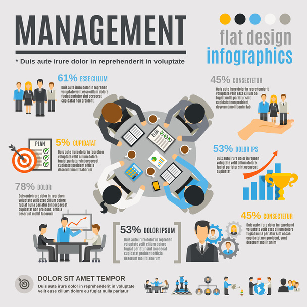 Management Infographics Set - Vector, Image