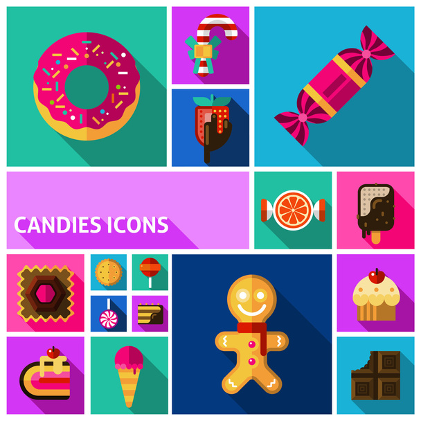 Candy Icons Set - Vector, Image