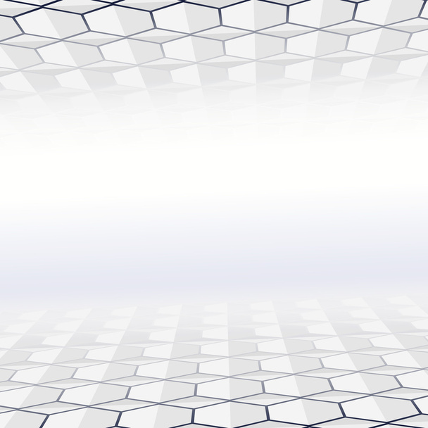 Carrelage hexagonal abstrait plancher et plafond avec une salle de perspective
 - Vecteur, image