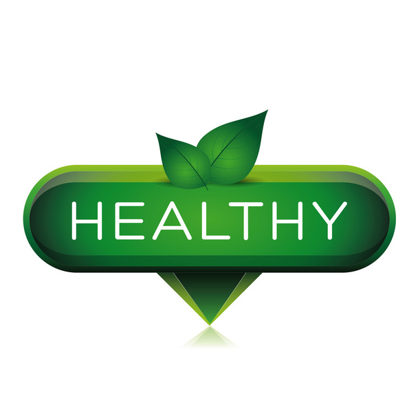 Zielony wskaźnik zdrowy z liści - Wektor, obraz
