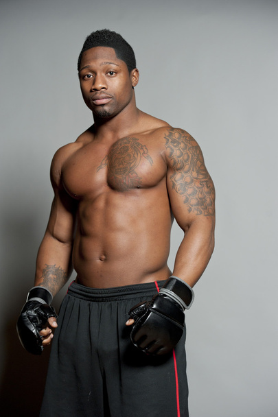African American MMA Male Boxer - Foto, afbeelding