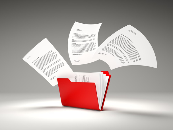 Red folder with files - Фото, зображення