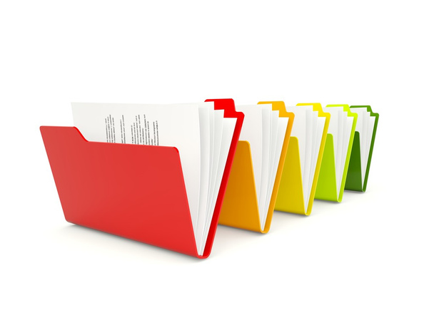 Colorful folders isolated on white - Photo, Image