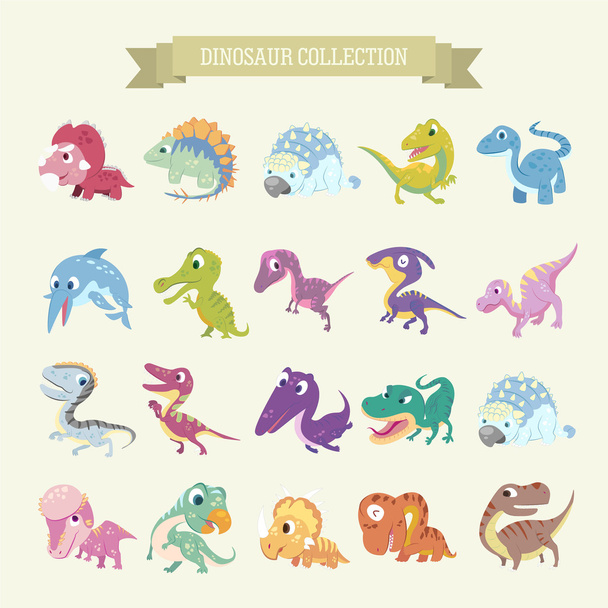 Cartoon-Dinosaurier-Sammlung - Vektor, Bild