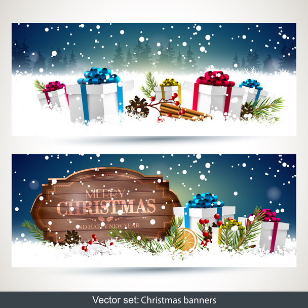 Christmas horizontal banners - Vektori, kuva