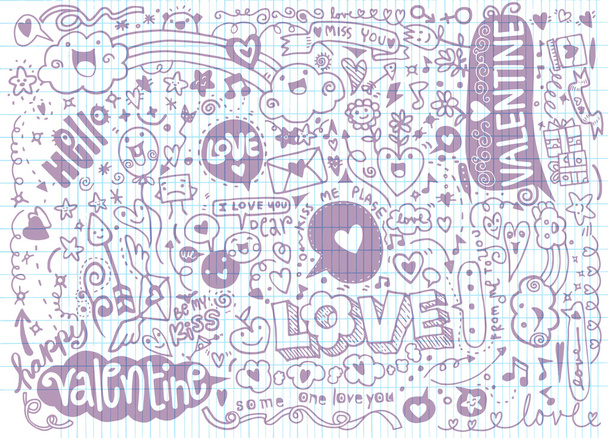 Valentine Doodle Set, Hand zeichnen Liebe Element - Vektor, Bild