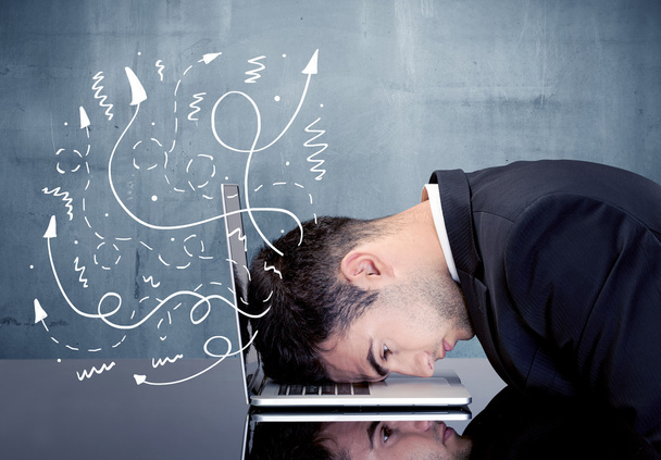 Business person with frustrated thoughts - Foto, imagen