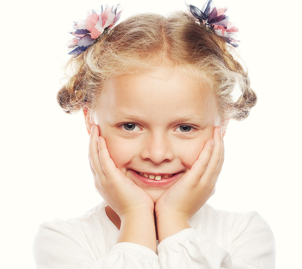 smiling girl isolated over white - Fotografie, Obrázek