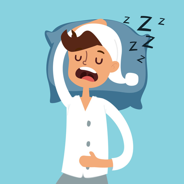 Sleeping man in bad vector illustration - ベクター画像