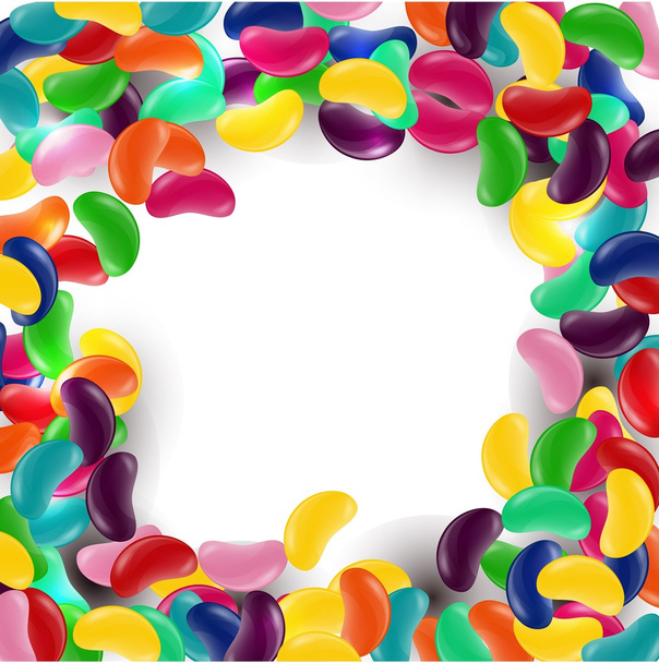 Kleurrijke snoep achtergrond met gelei bonen - Vector, afbeelding