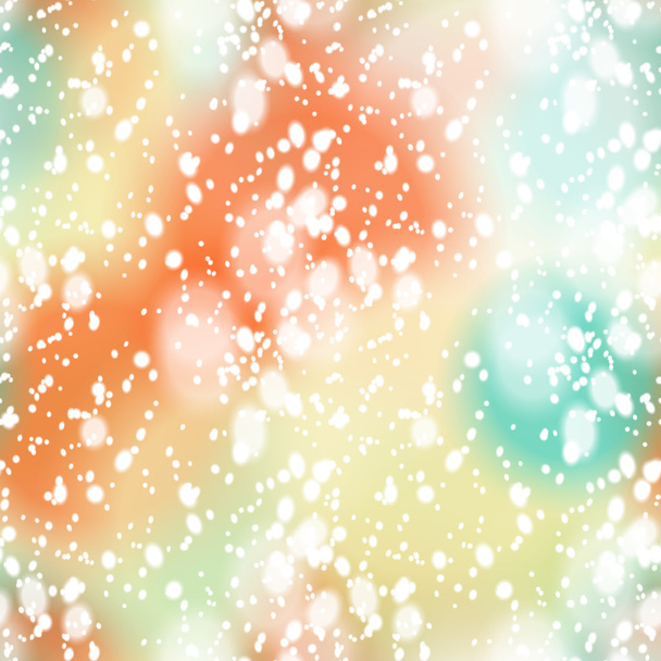 Colorful blurred background with snow overlay, seamless - Vektor, obrázek