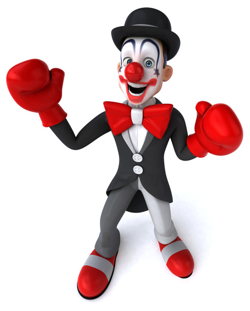Funny clown in boxing gloves - Zdjęcie, obraz