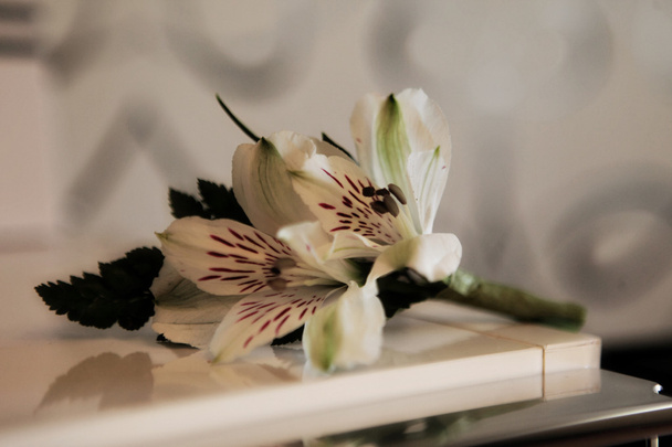 Bouquet di fidanzato bianco
 - Foto, immagini