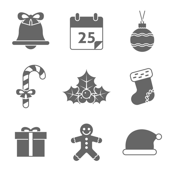 Christmas Icons Set - Vector, afbeelding