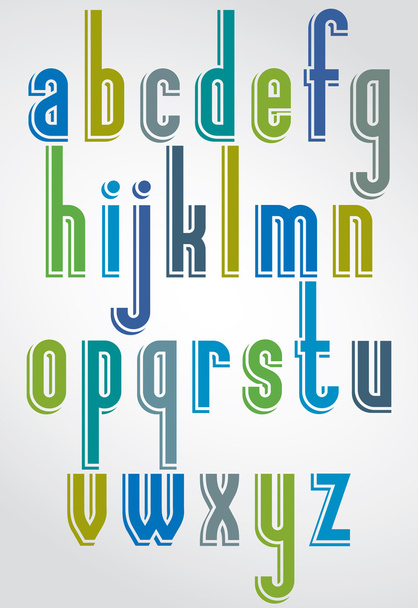 Colorful slim font - Vettoriali, immagini