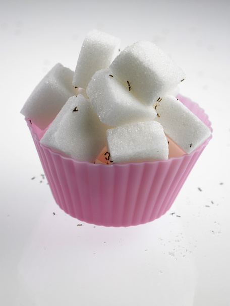 White sugar cubes - Фото, изображение