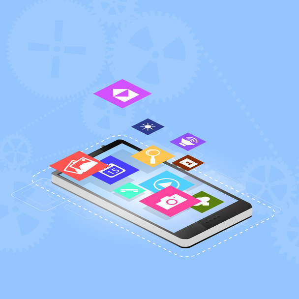 smartphone interface media icons. - Vector, Image