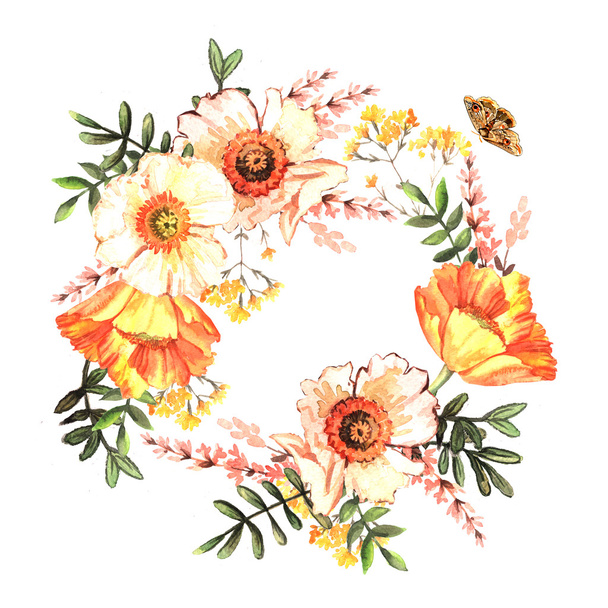 wreath with delicate flowers - Zdjęcie, obraz