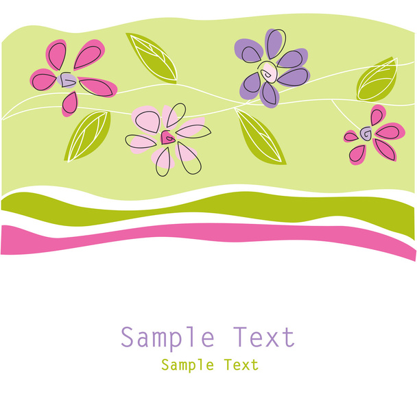 Floral greeting card - Вектор,изображение