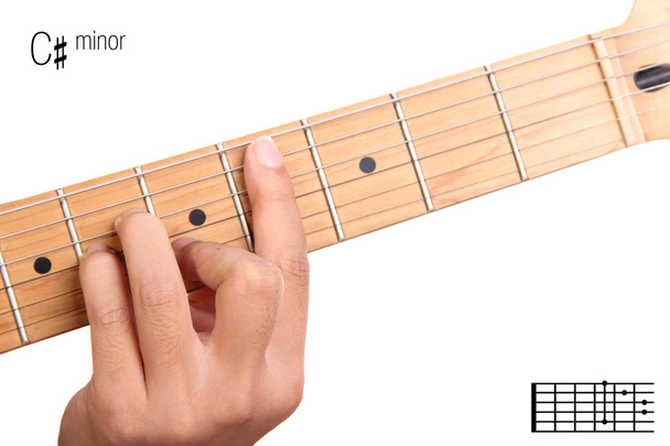 C sharp minor guitar chord tutorial - Photo, Image