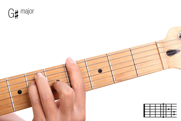 G sharp major guitar chord tutorial - Photo, Image