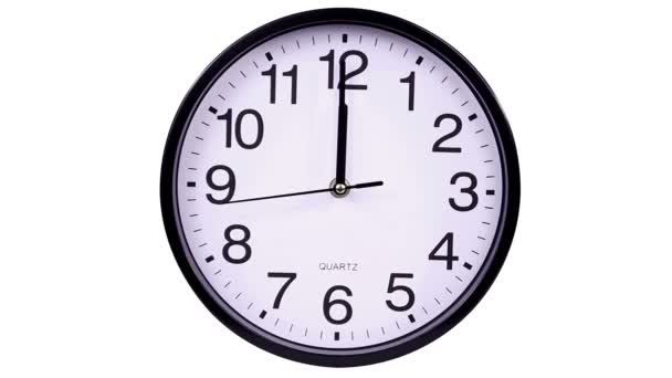 Wall clock on a white background 00:00 - Footage, Video