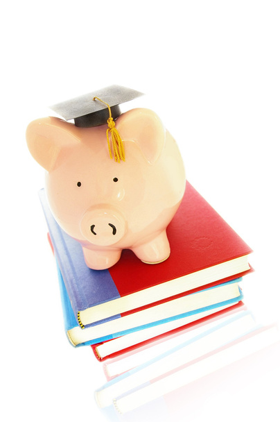 Piggy bank and graduation cap - Photo, Image