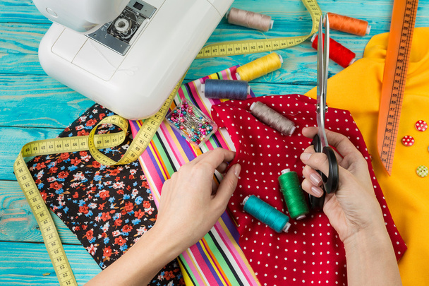 Fashion dressmaker working working - Foto, imagen