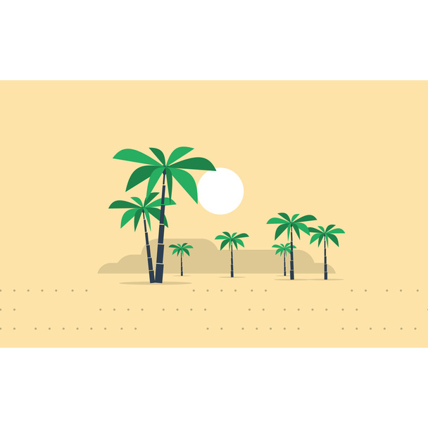 Palm trees in desert - Vector, Image