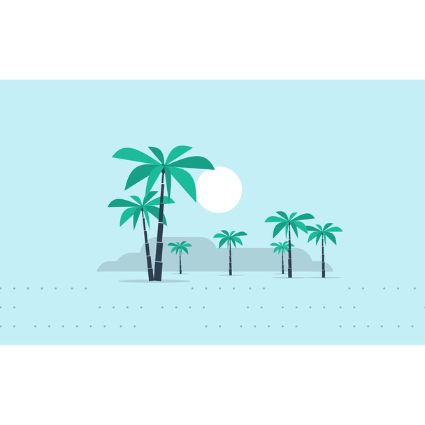 Palm trees in desert - Vector, Image