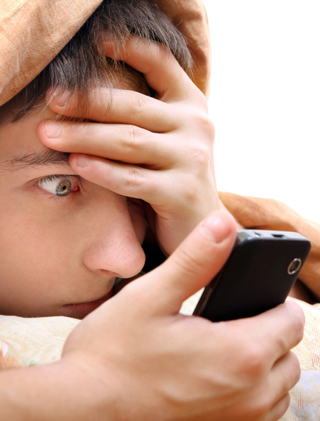 Teenager with Cellphone - Zdjęcie, obraz
