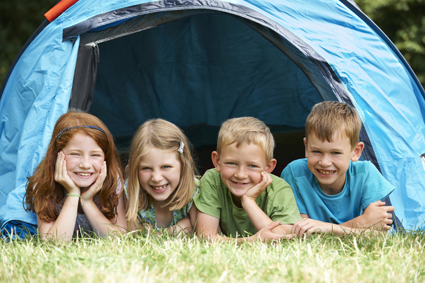 Group Of Children On Camping Trip Together - Foto, Imagen