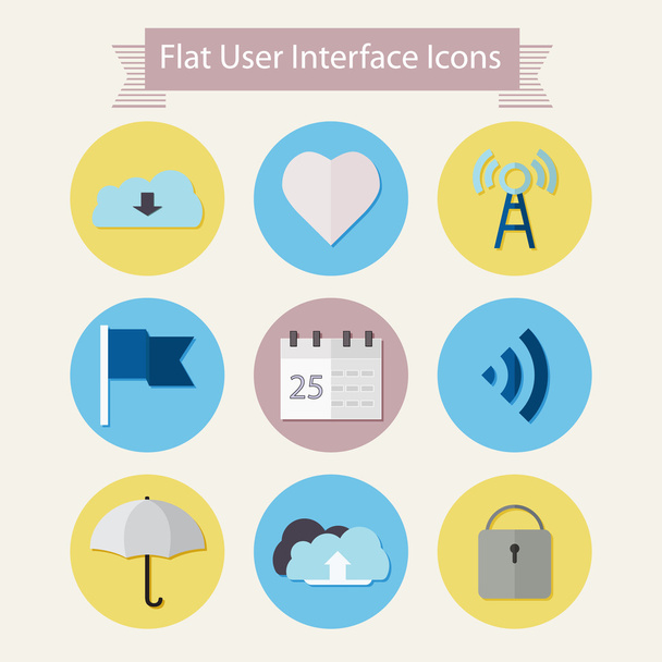 Iconos planos modernos para la interfaz de usuario 1
 - Vector, Imagen