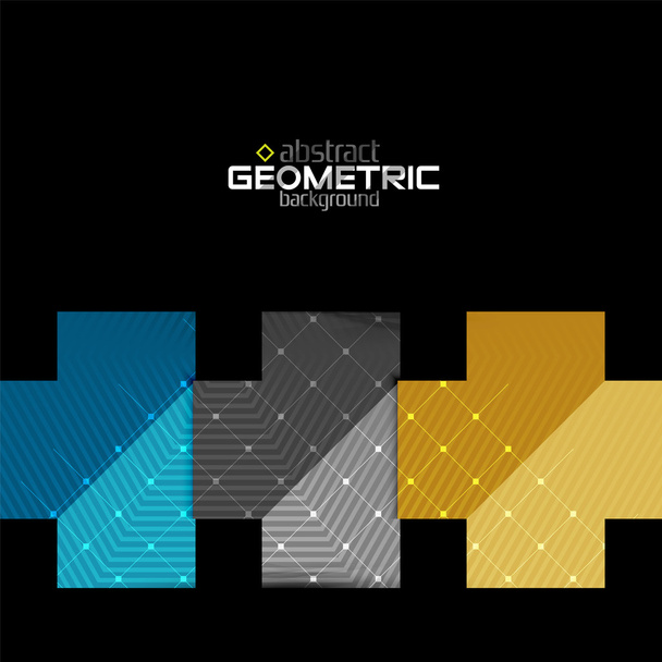 Formas geométricas coloridas com textura em preto. Modelo moderno de design abstrato futurista
 - Vetor, Imagem