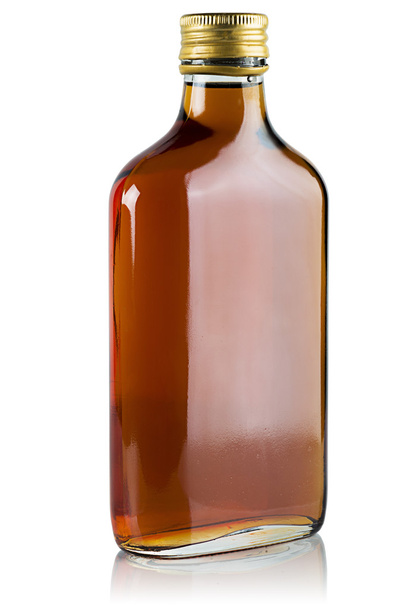 flat glass brandy bottle - Foto, Imagen