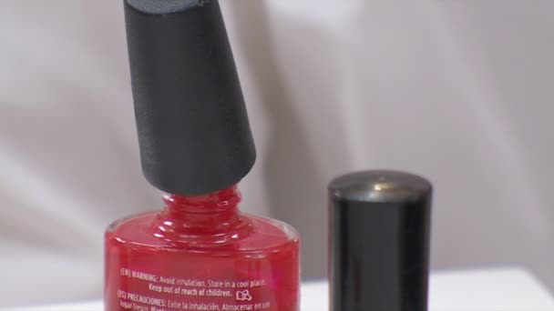 Bottle Of Red Nail Polish - Footage, Video