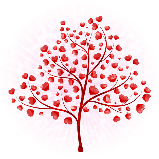 albero d'amore con foglie da cuori
 - Vettoriali, immagini