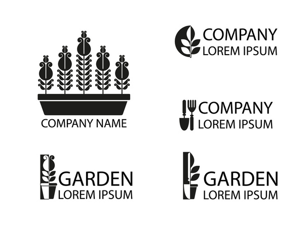 Een set van tuin logo 's - Vector, afbeelding