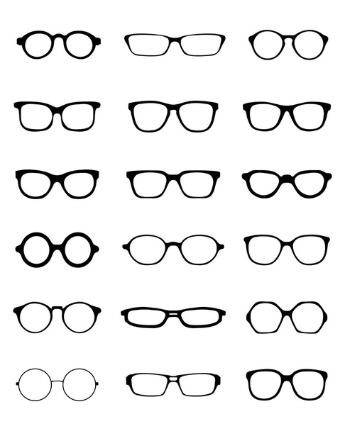 異なる眼鏡ベクトル - ベクター画像