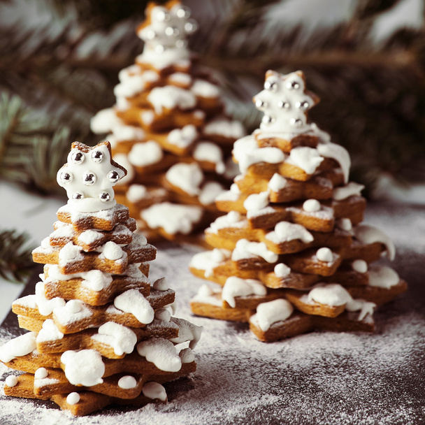 Gingerbread Christmas trees - Foto, Imagem
