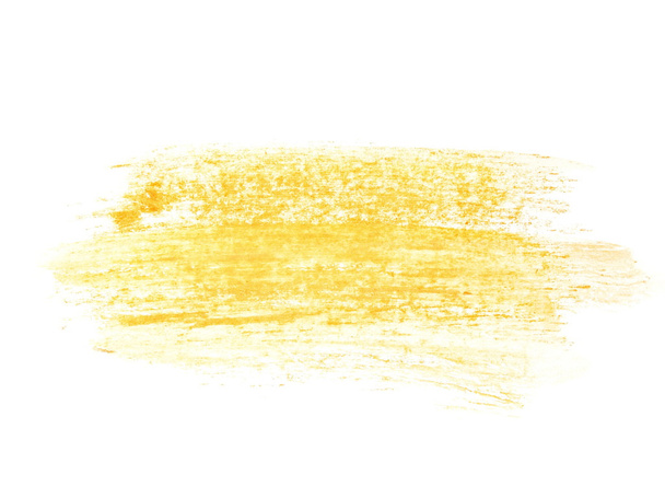 Keltainen akvarelli käsin maalattu siveltimenvedot eristetty valkoisella pohjalla, grunge paperi rakenne, (jossa leikkausreitti
) - Valokuva, kuva